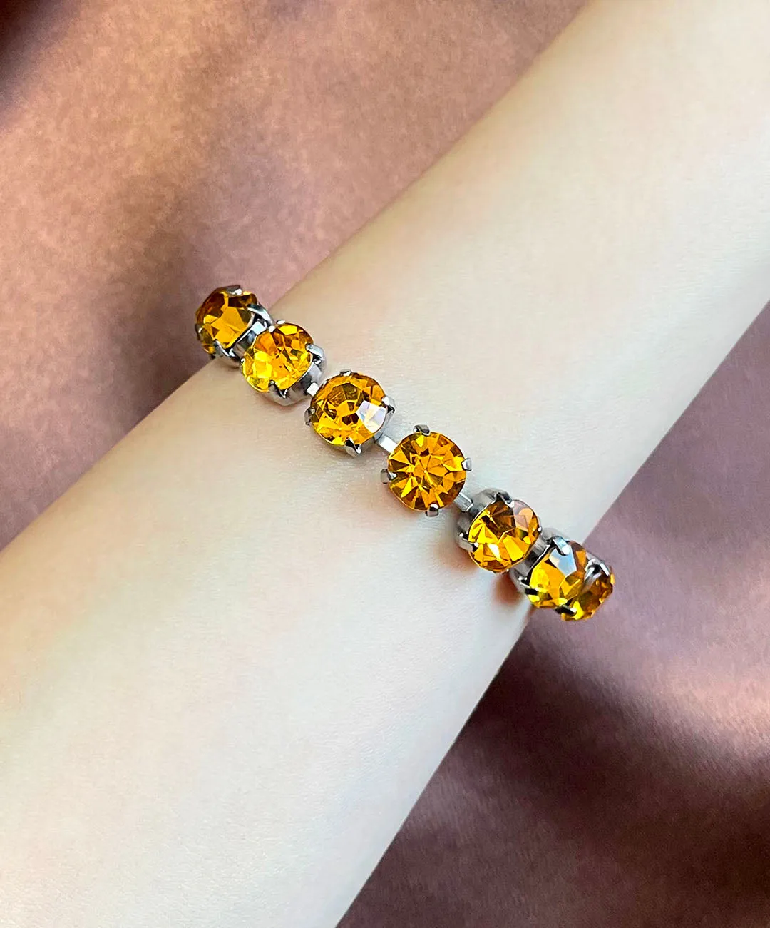 【フランス輸入】ヴィンテージ トパーズ ビジュー ブレスレット/Vintage Topaz Bijou Bracelet