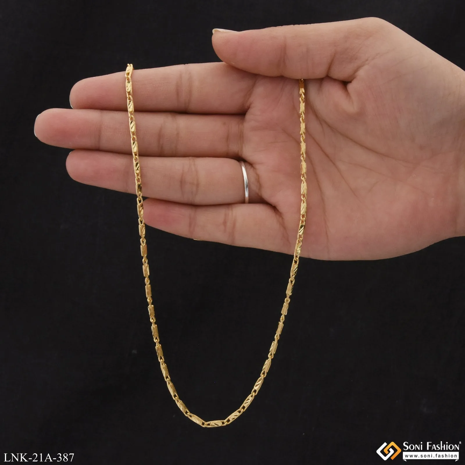 1 Gram Gold Plated Casual Design Dazzling Design Chain for Lady - Style A387