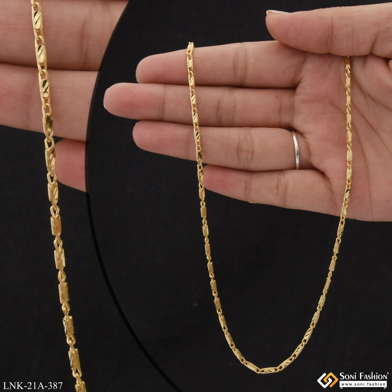 1 Gram Gold Plated Casual Design Dazzling Design Chain for Lady - Style A387