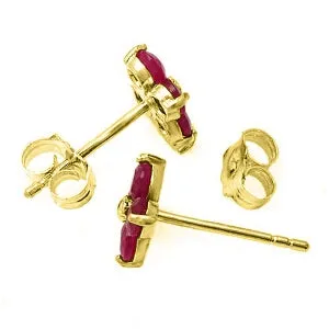 1.15 Carat 14K Solid Yellow Gold We Are Serious Ruby Earrings