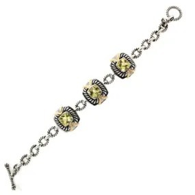 14K & Silver Bracelet with Lemon Quartz and White Topaz (141B1108205QL-WT)