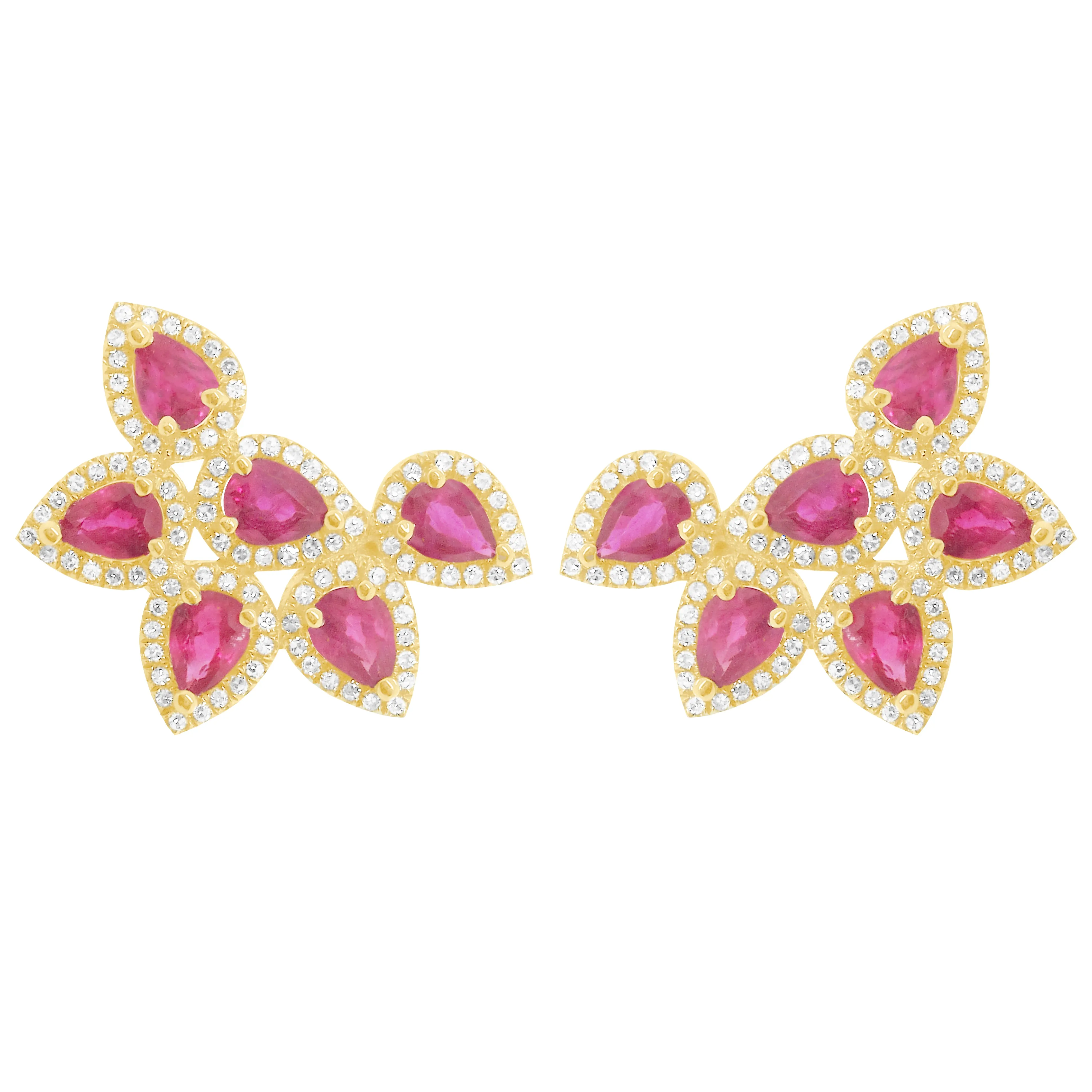 14K GOLD DIAMOND RUBY ANITA EARRINGS