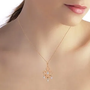 14K Solid Rose Gold Chandelier Necklace