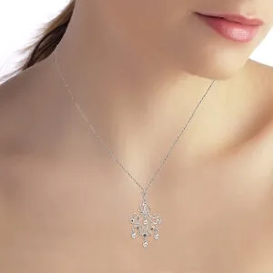 14K Solid White Gold Chandelier Necklace