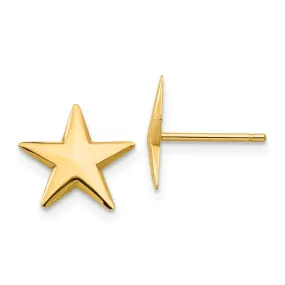 14k Yellow Gold Nautical Star Post Earrings