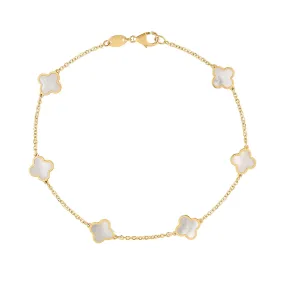 14KT GOLD SMALL CLOVER BRACELET