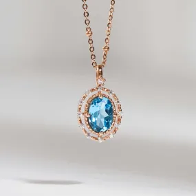 [18K Gold] Liena Blue Topaz Necklace