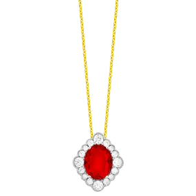 18K White Fire Opal and Natural Diamond 17 inch Necklace