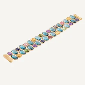 18K Yellow Gold Statement Gemstone Bracelet