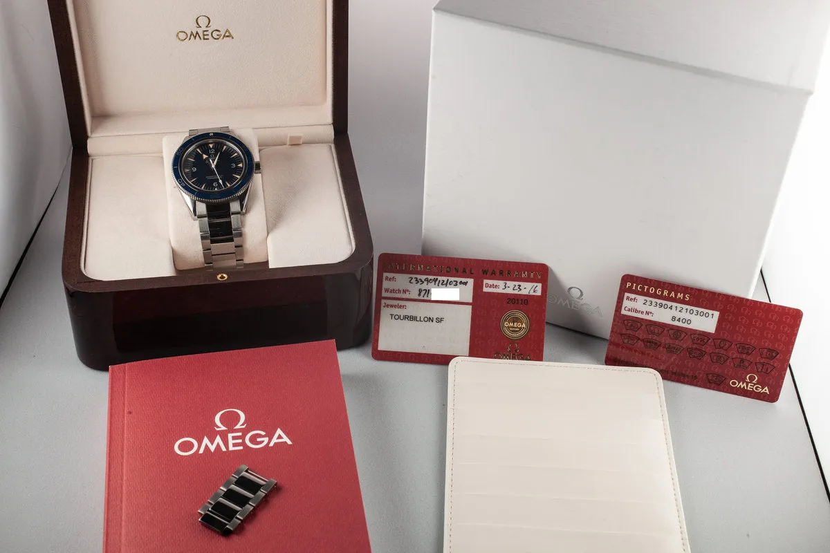 2016 Omega Titanium Seamaster 300 Co-Axial 233.90.41.21.03.001 with Box and Papers