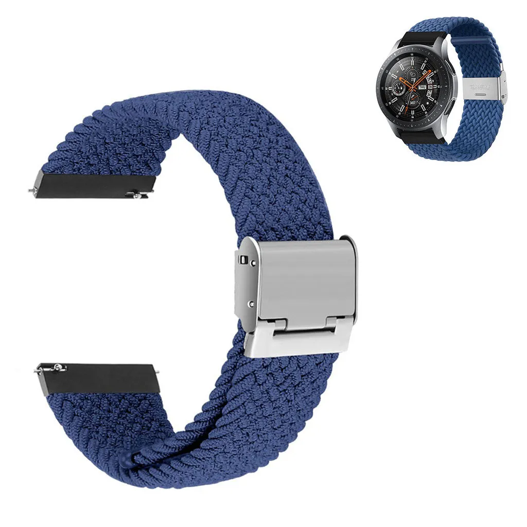 22mm Universal elastic nylon watch strap - Dark Blue