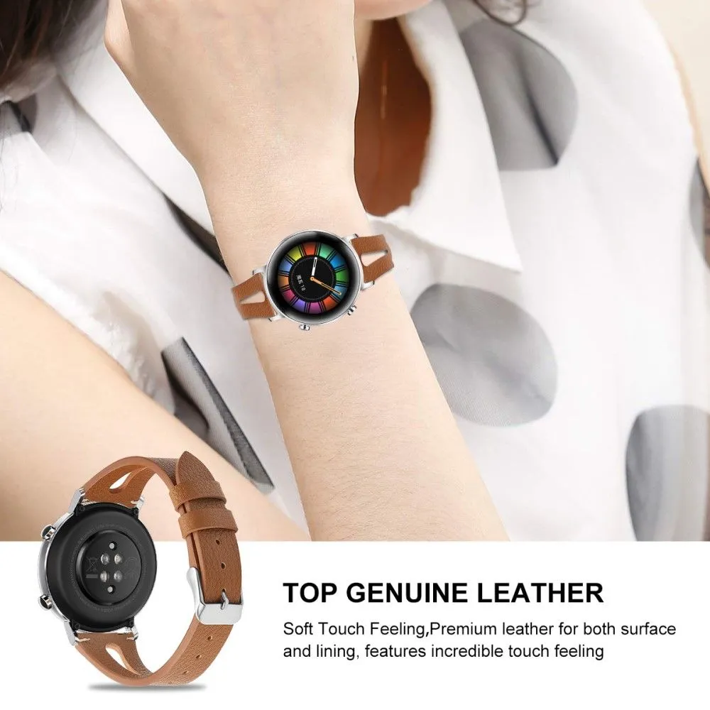 22mm Universal simple genuine leather watch strap - Brown