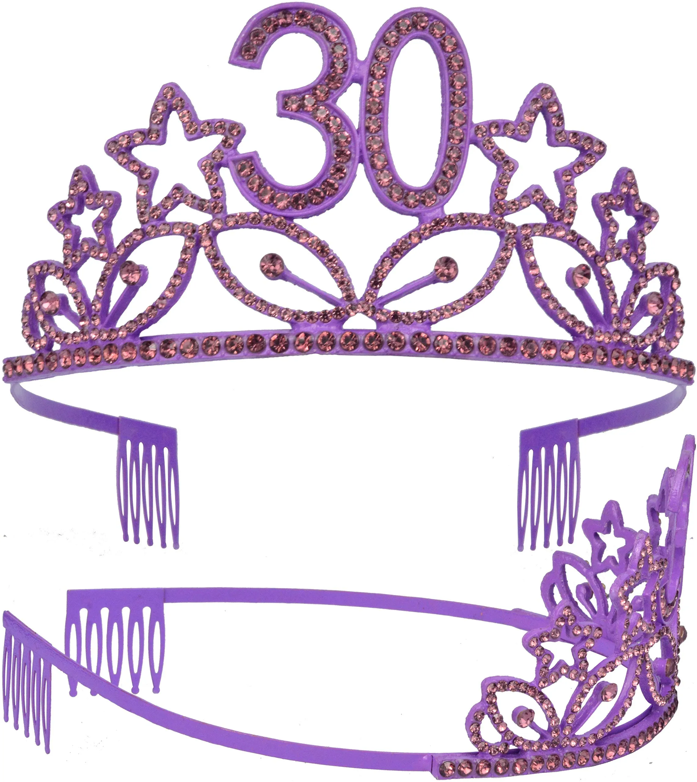 30th Birthday, 30th Birthday Gifts for Woman, 30th Birthday Tiara and Sash Purple, 30th