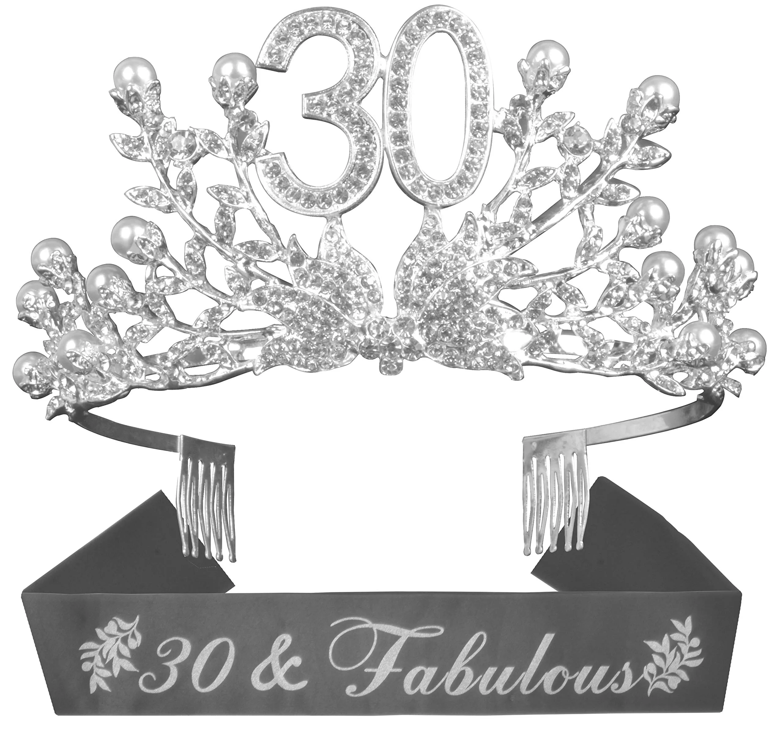 30th Birthday Gifts for Women, 30th Birthday Decorations Party Supplies, Silver 30th