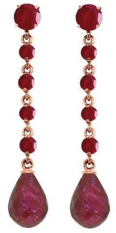 31.6 Carat 14K Solid Yellow Gold New View Ruby Earrings