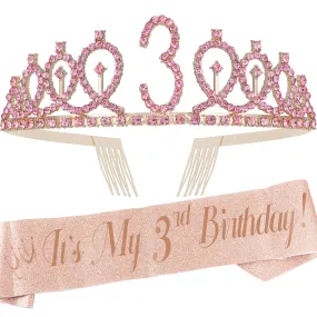 3rd Birthday, 3rd Birthday Decorations for Girls, 3rd Birthday Crown,3rd Birthday Gifts