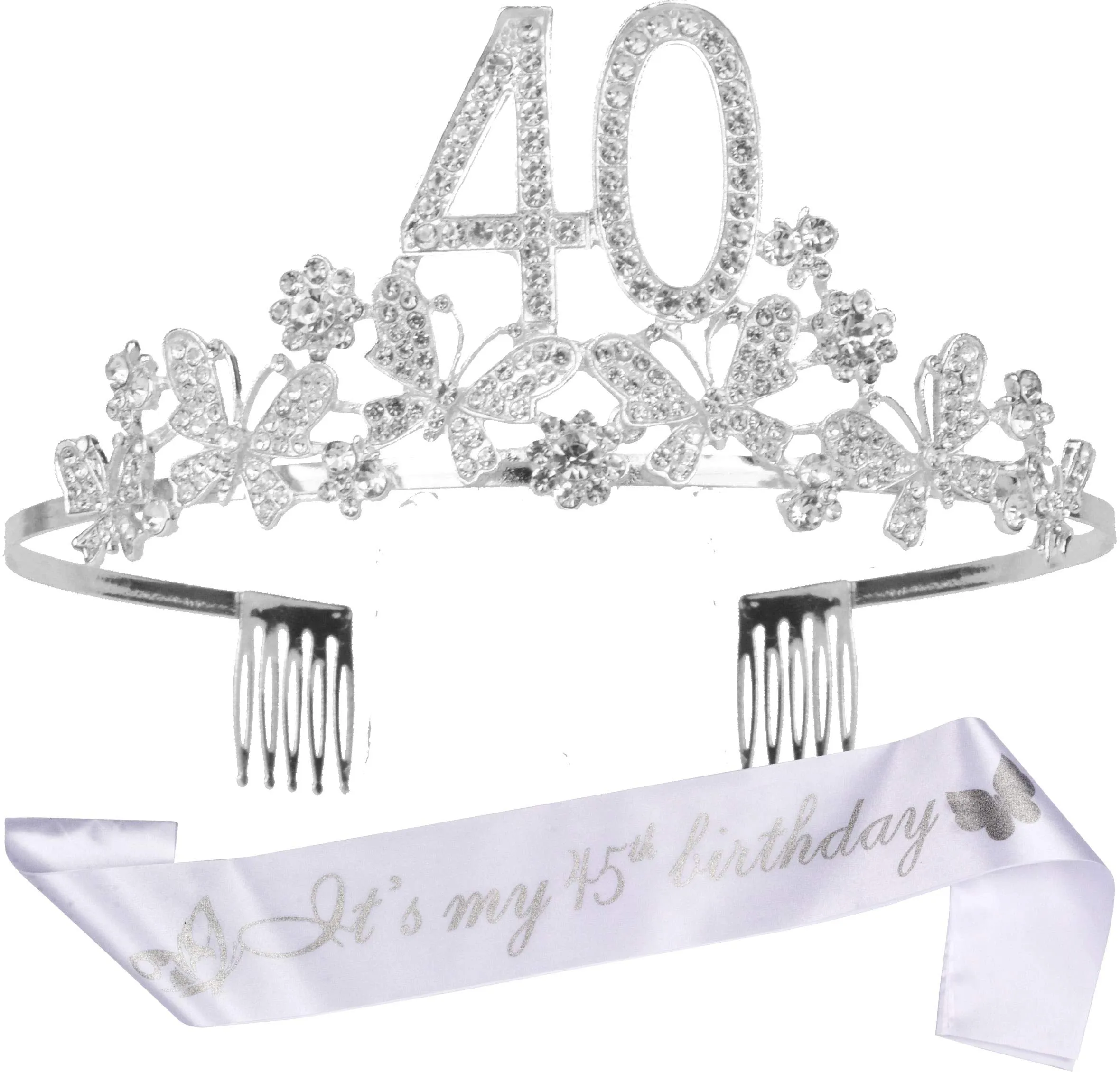 40th Birthday Gifts for Women, 40th Birthday Tiara and Sash, Its My 40th Birthday Sash