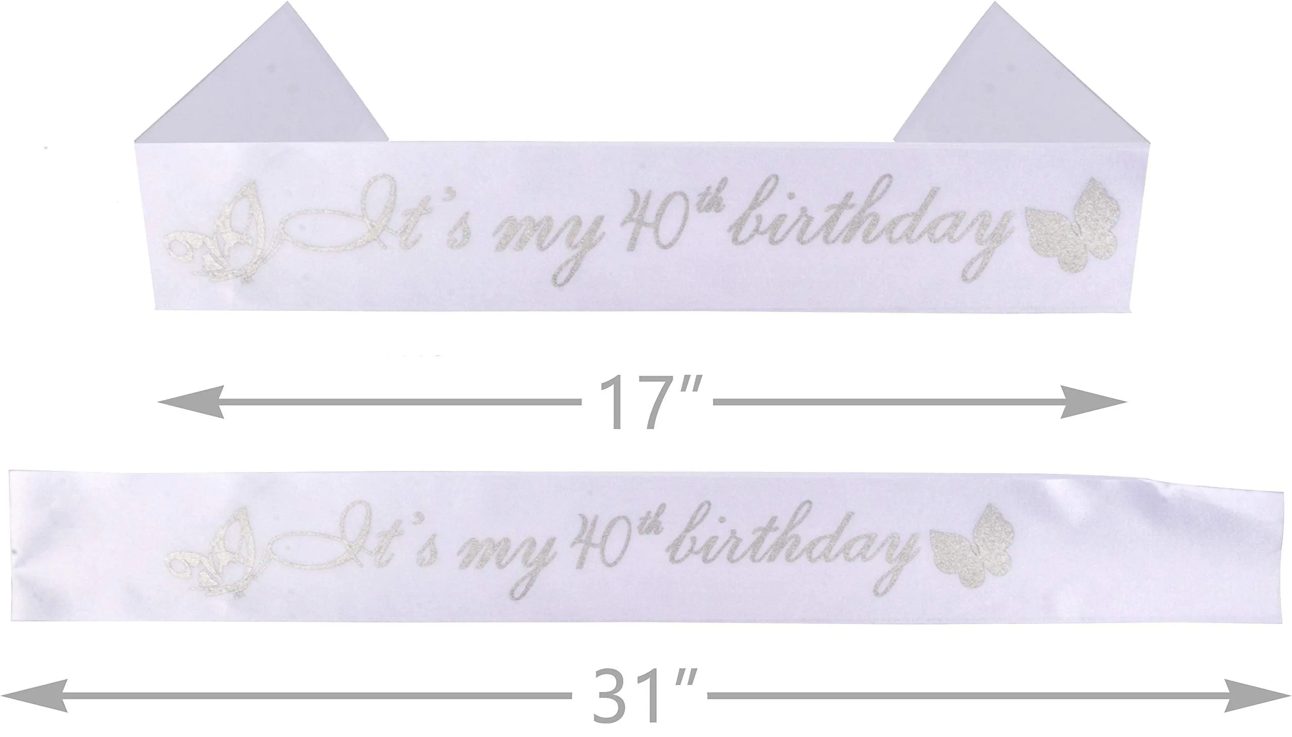 40th Birthday Gifts for Women, 40th Birthday Tiara and Sash, Its My 40th Birthday Sash