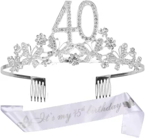 40th Birthday Gifts for Women, 40th Birthday Tiara and Sash, Its My 40th Birthday Sash