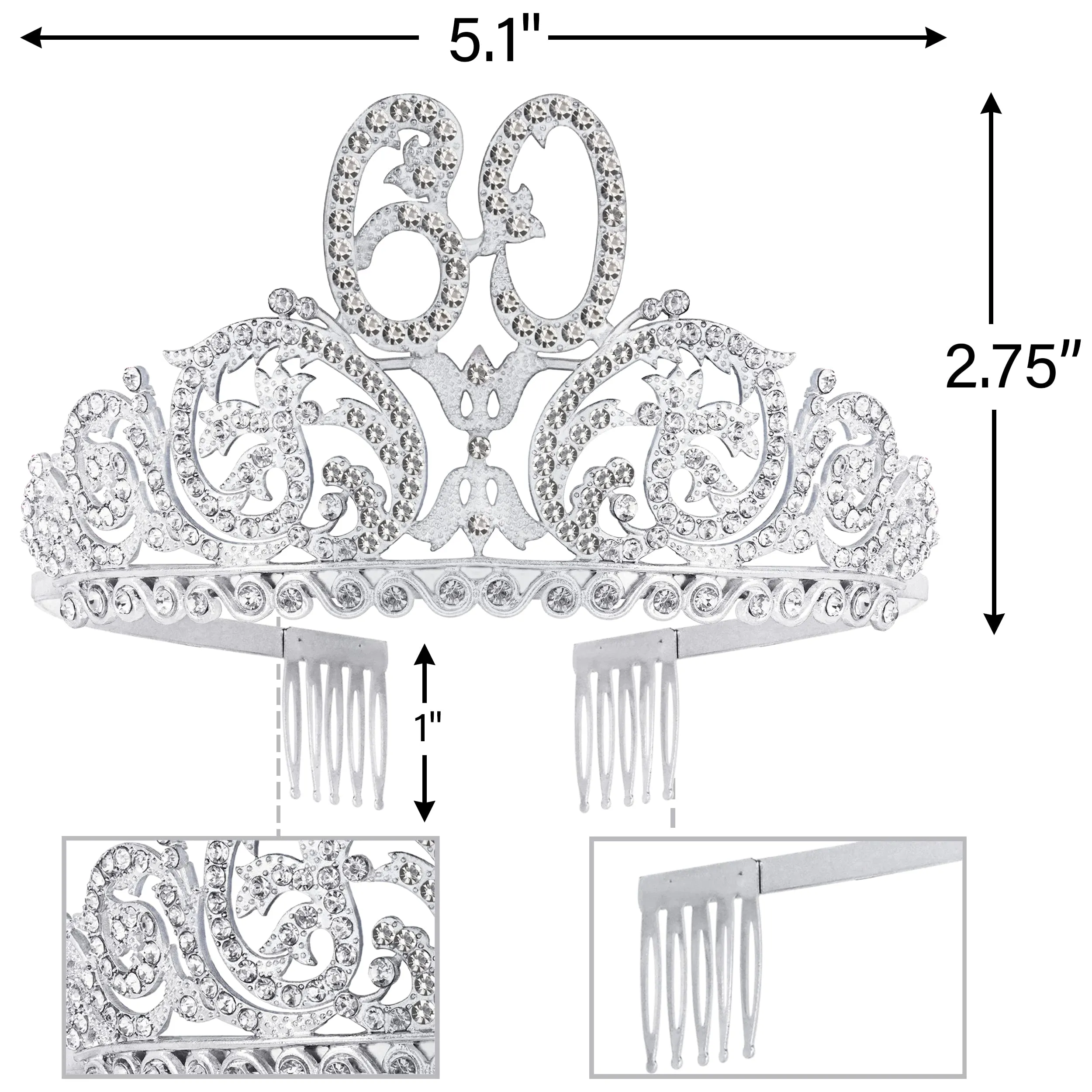 60th Birthday Gifts for Women, 60th Birthday Tiara and Sash,60th Birthday Decorations