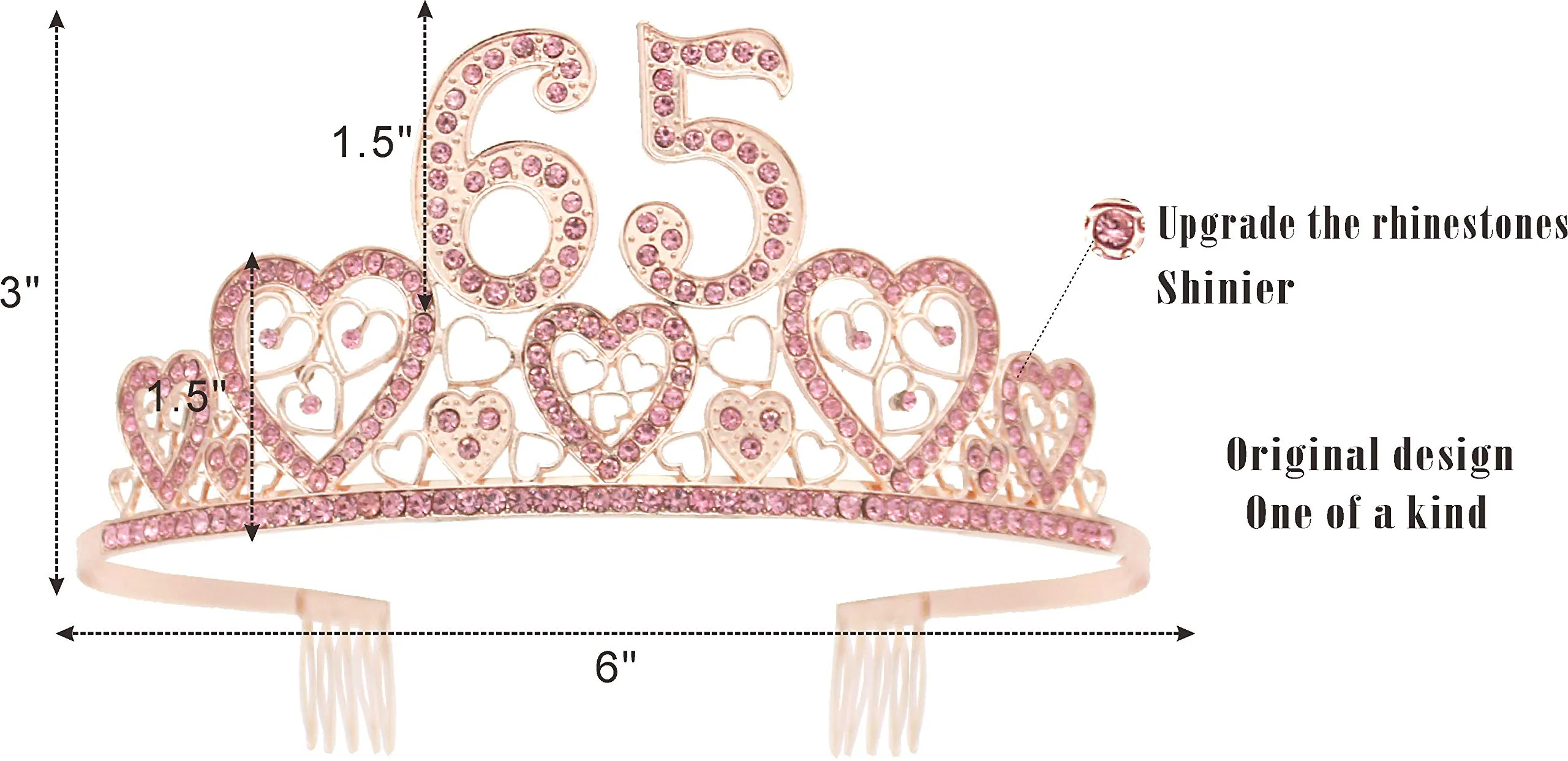 65th Birthday Gifts for Women, 65th Birthday Crown and Sash for Women, 65th Birthday