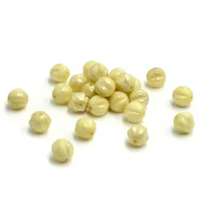 6mm Melons- Opal Ivory and Mercury