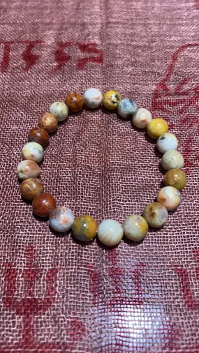 8MM Crazy Lace Agate Bead Bracelet