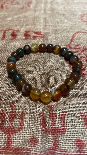 8MM Fire Agate Bead Stretchy Bracelet