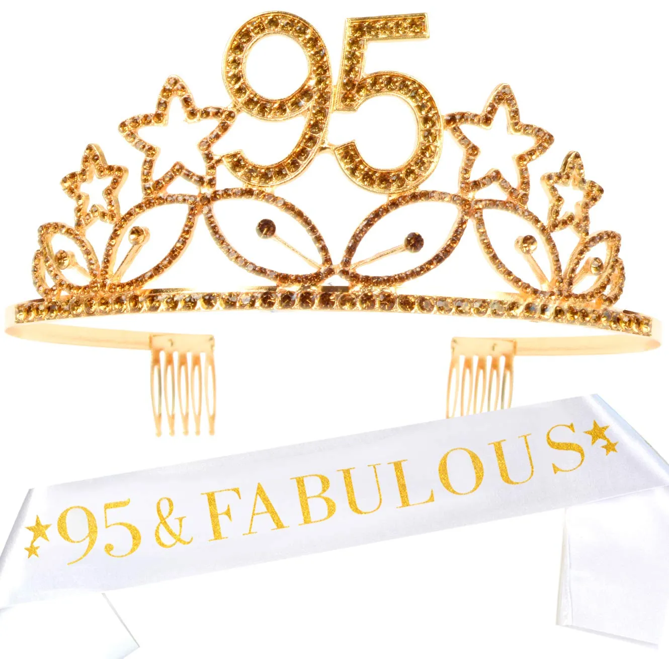 95th Birthday Gifts for Women, 95th Birthday Tiara and Sash, Happy 95th Birthday Party