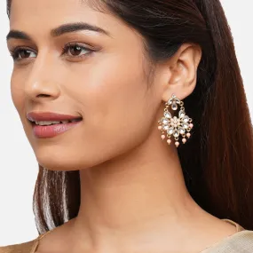 Accessorize London Coral Gold Chandbalis Zinc Chandbali Earring