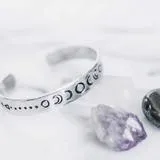 Aluminum Moon Phases Cuff Bracelet