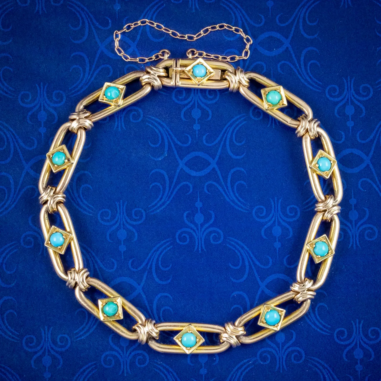 Antique Victorian Turquoise Bracelet 15ct Gold