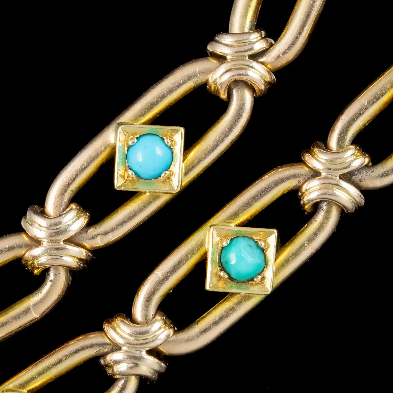 Antique Victorian Turquoise Bracelet 15ct Gold