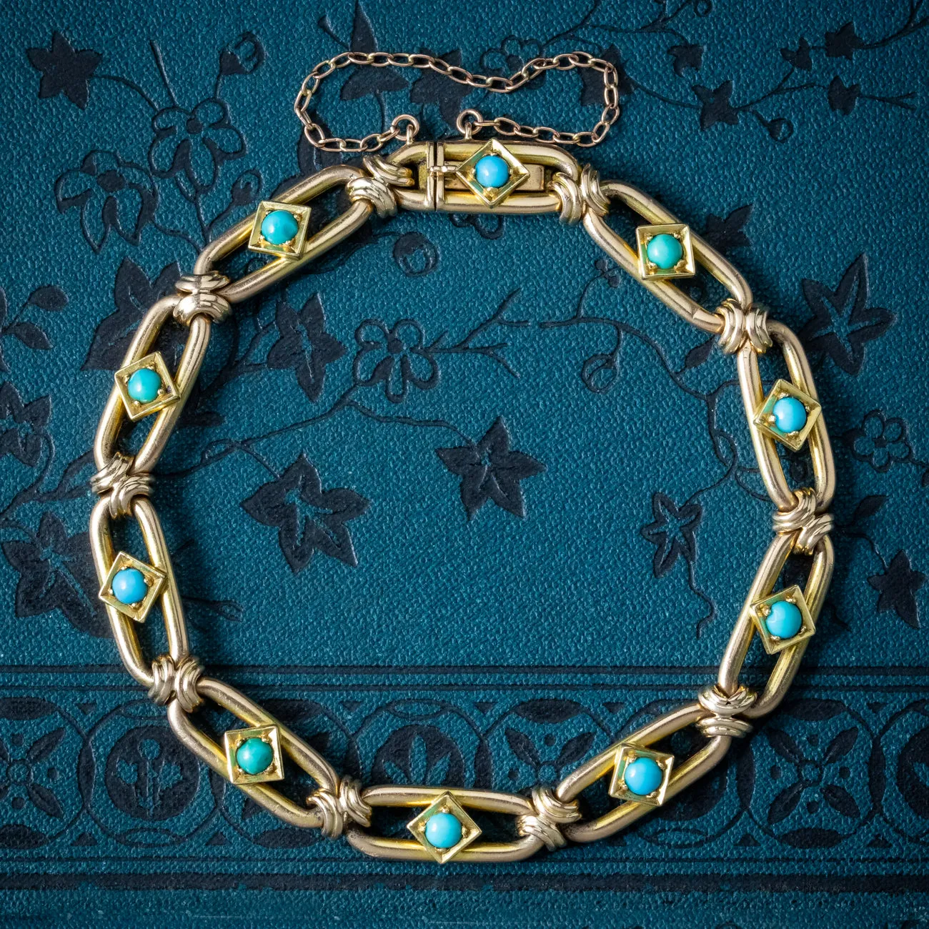 Antique Victorian Turquoise Bracelet 15ct Gold