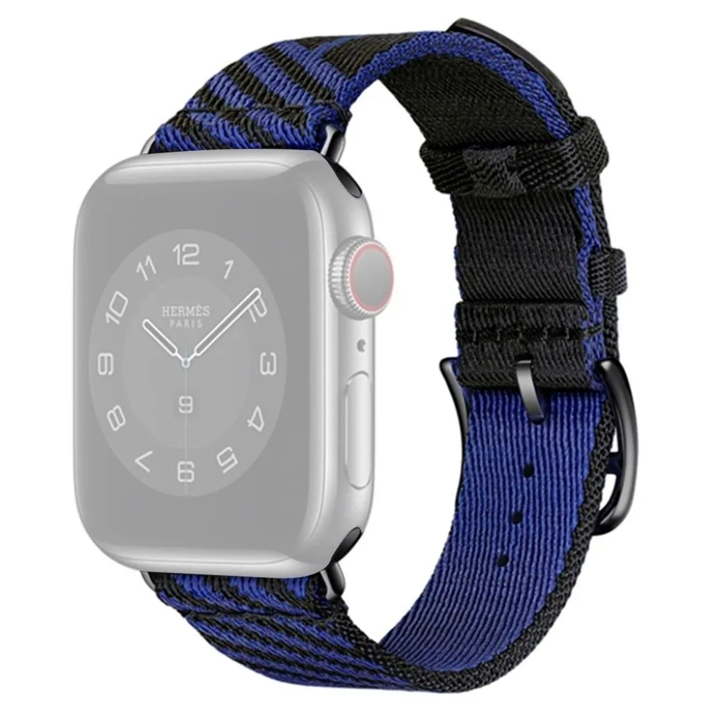 Apple Watch 40mm bi-color canvas design watch strap - Black / Blue