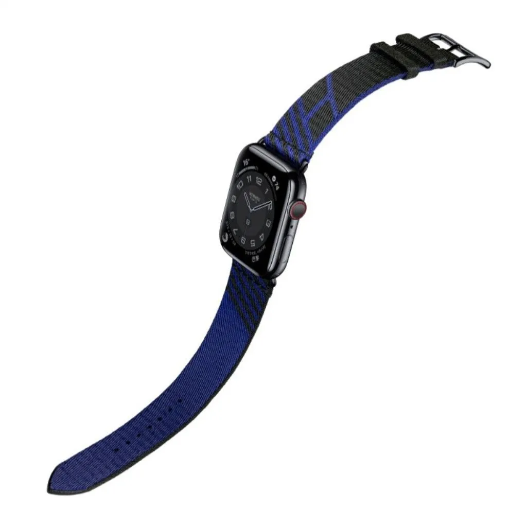 Apple Watch 40mm bi-color canvas design watch strap - Black / Blue