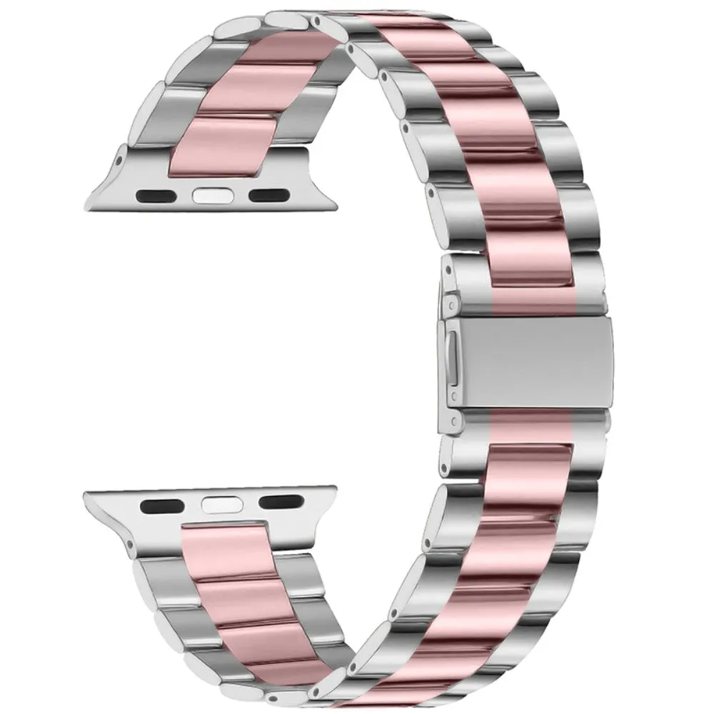 Apple Watch (41mm) stainless steel watch strap - Silver / Pink