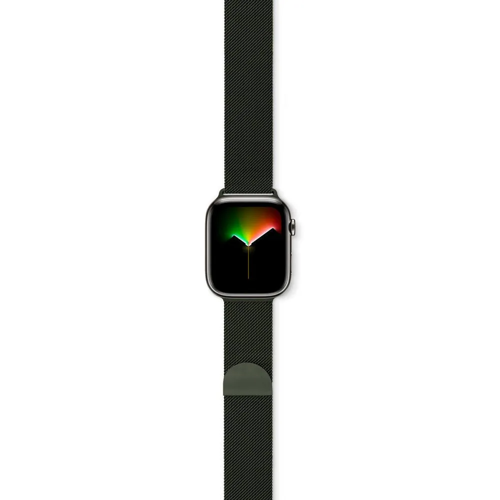 Apple Watch (42/44/SE/45/46/49mm) Epico Milanese Rustfri Stål Rem - Dark Green