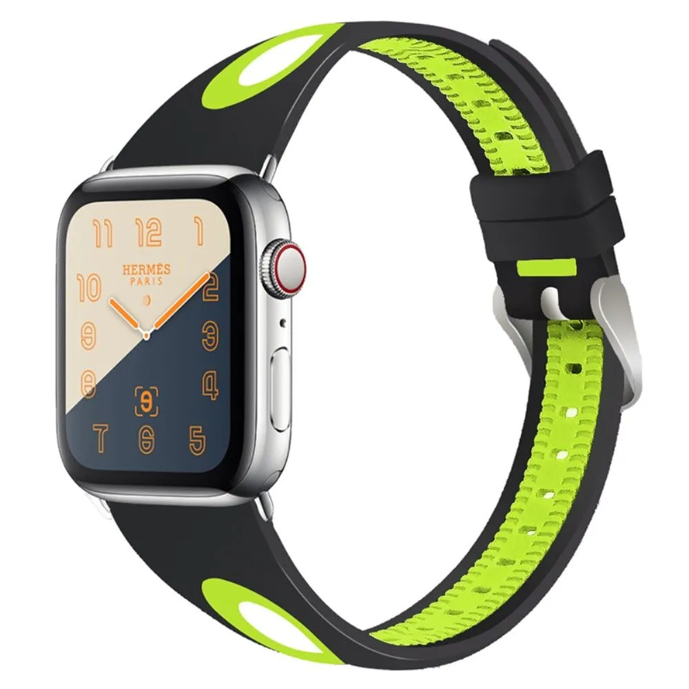 Apple Watch (45mm) bi-color silicone watch strap - Black / Yellow