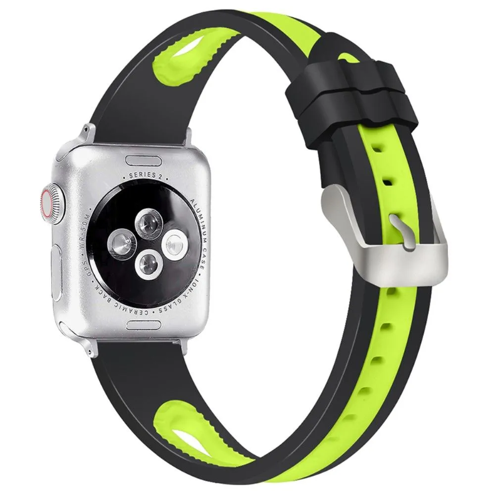 Apple Watch (45mm) bi-color silicone watch strap - Black / Yellow