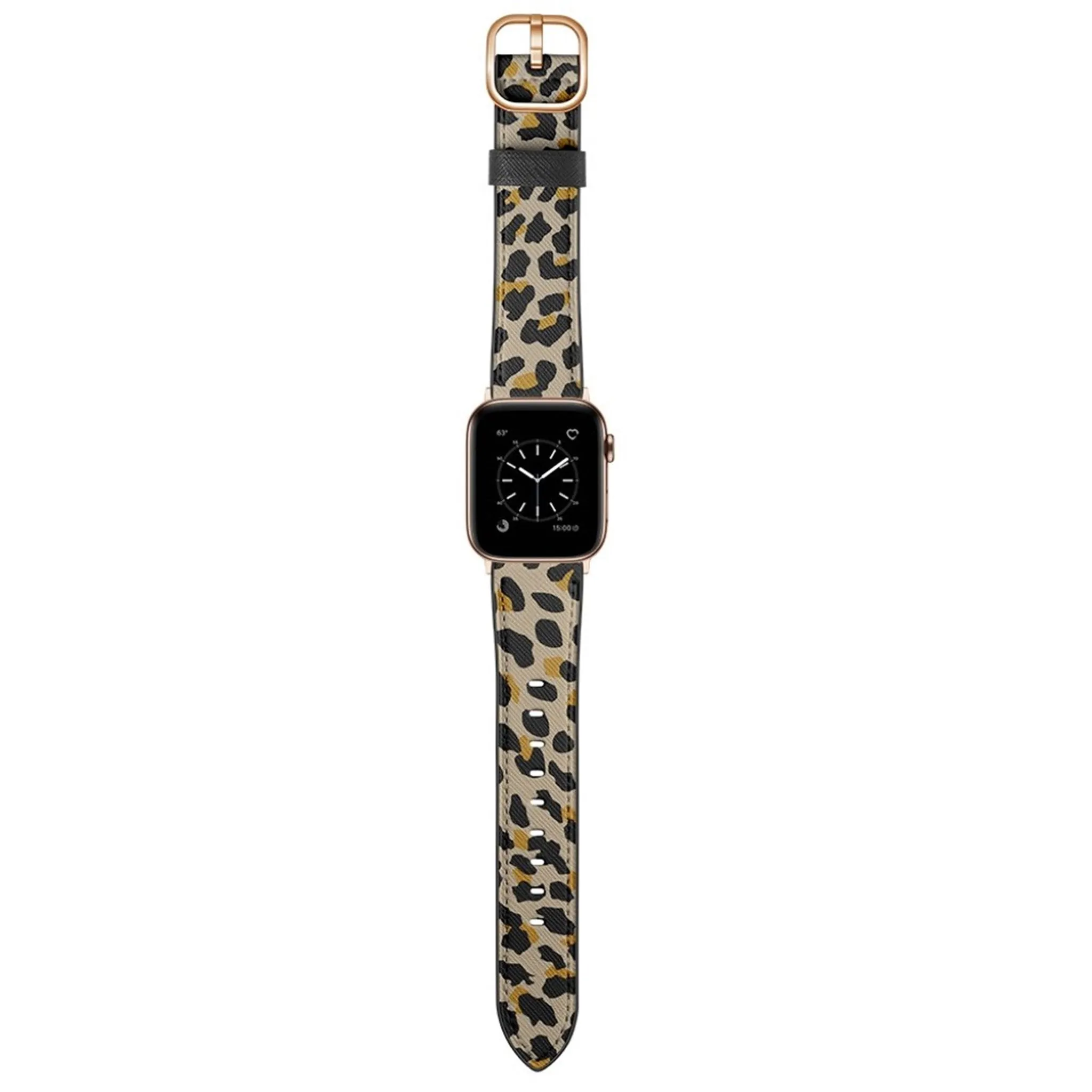 Apple Watch Series 6 / 5 40mm genuine leather watch band - Yellow Leopard Print