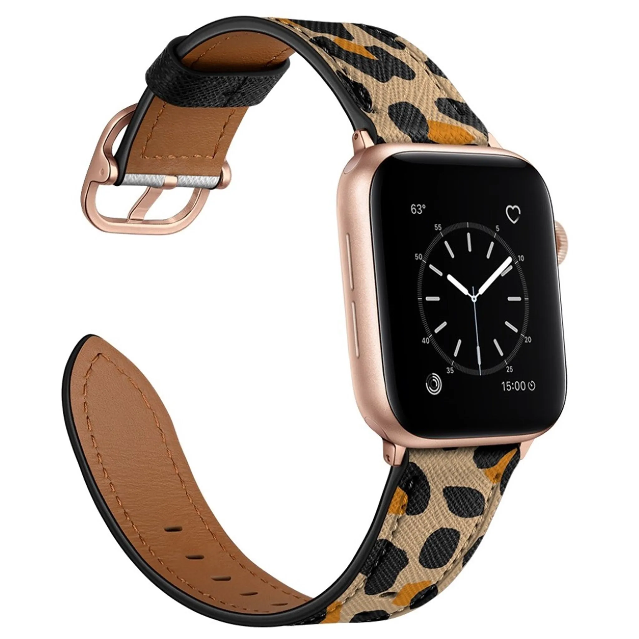 Apple Watch Series 6 / 5 40mm genuine leather watch band - Yellow Leopard Print