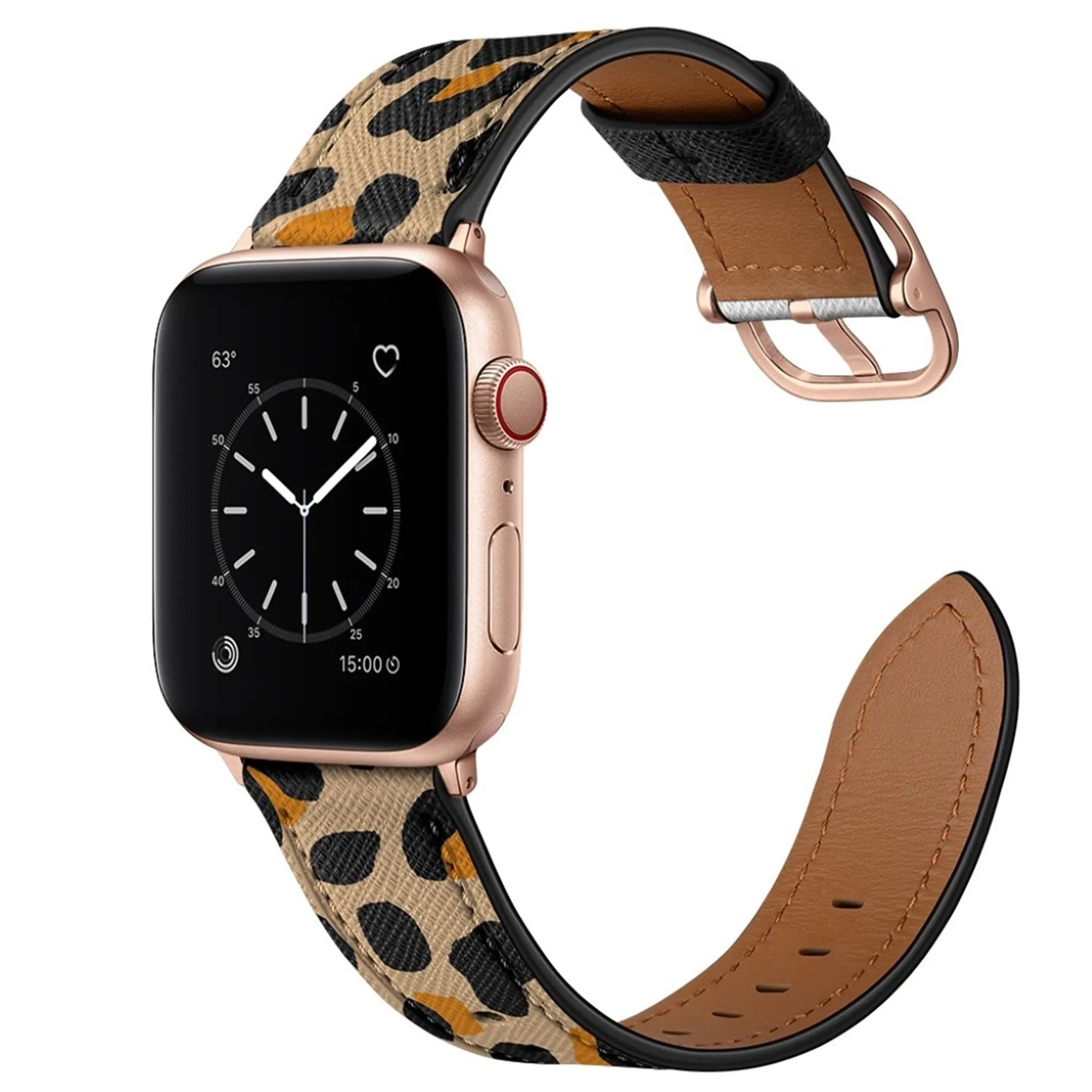 Apple Watch Series 6 / 5 40mm genuine leather watch band - Yellow Leopard Print