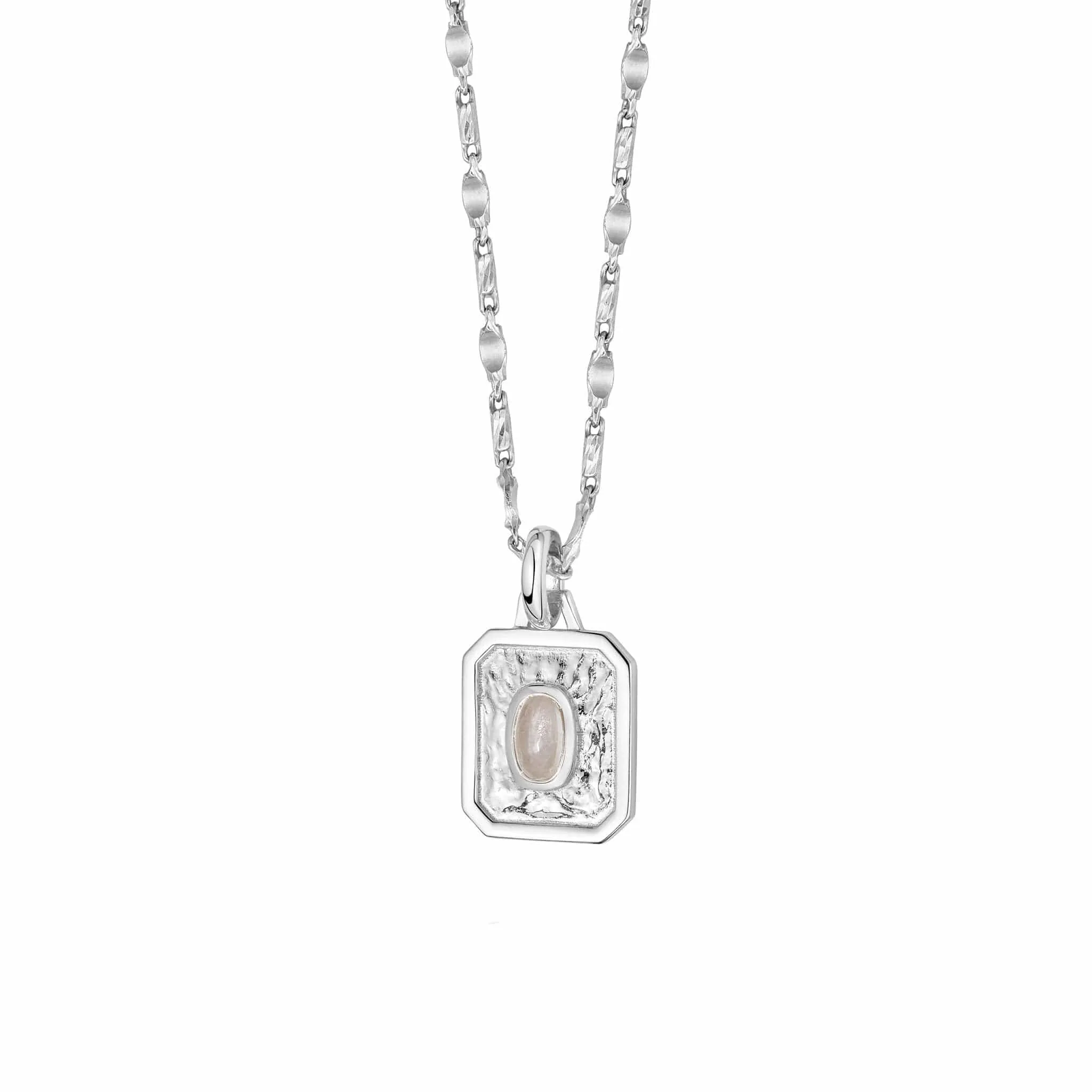 April White Topaz Birthstone Necklace Sterling Silver