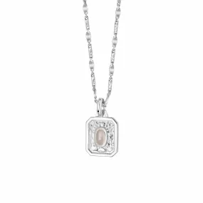 April White Topaz Birthstone Necklace Sterling Silver