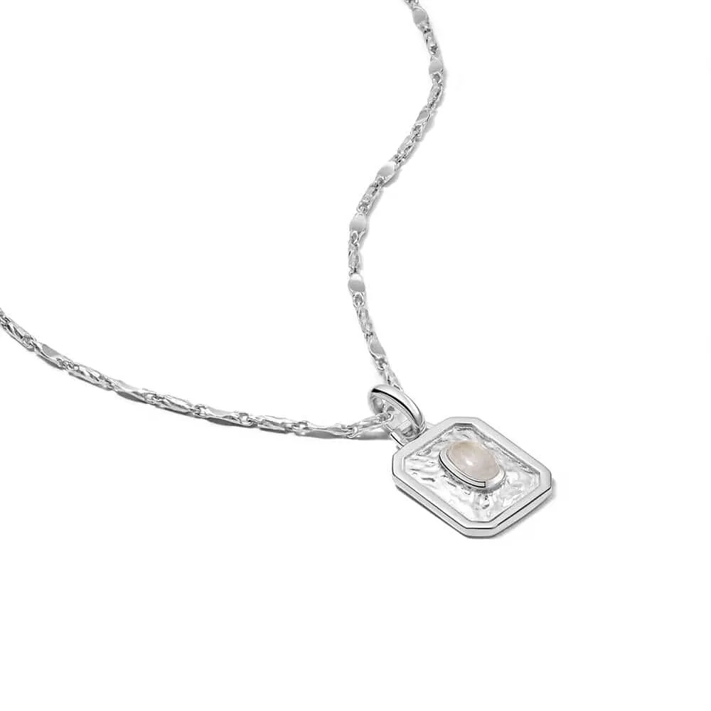 April White Topaz Birthstone Necklace Sterling Silver