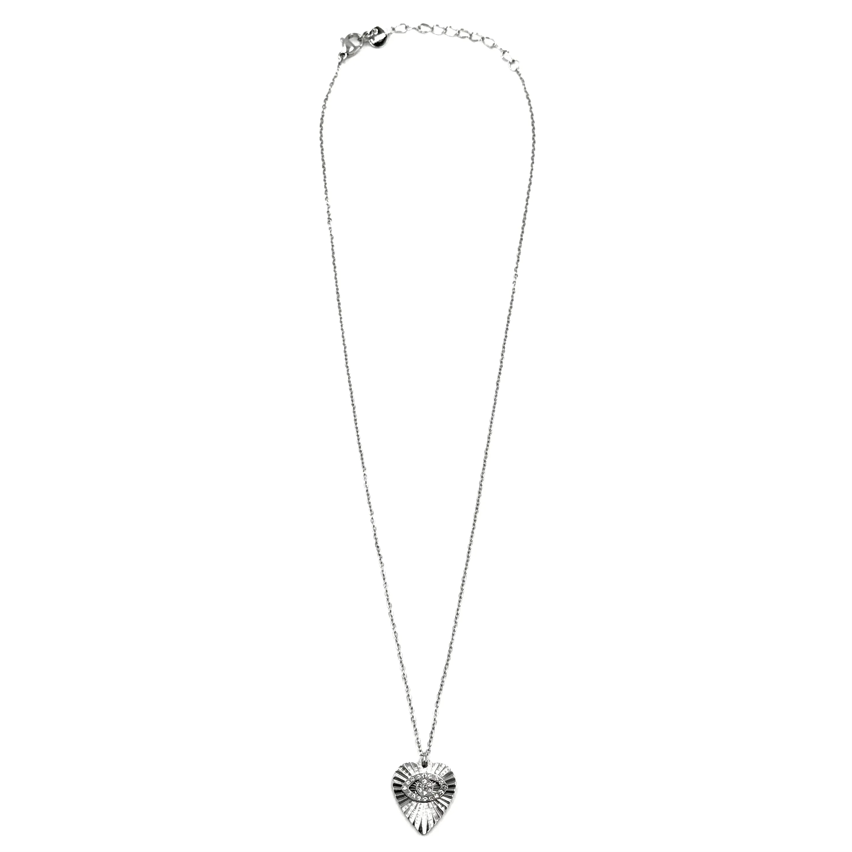 Ashley Gold Stainless Steel Etched Heart Necklace