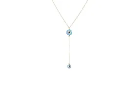 bara boheme | Lariat "DOUBLE EVIL EYE" Opal Necklace