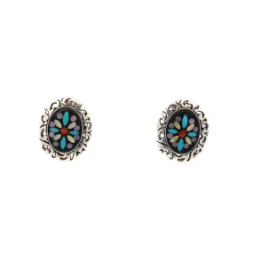 BCJ Estate Jewelry Silver Button Style Earrings