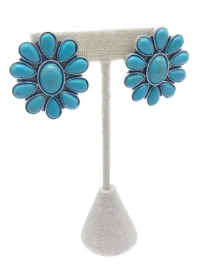 Becca Large Floral Turquoise Earring